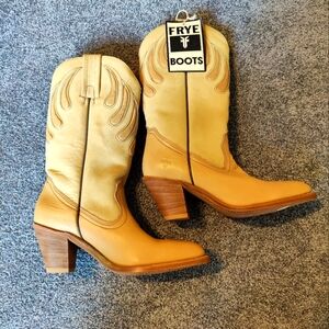 Frye Tan Heeled Boots